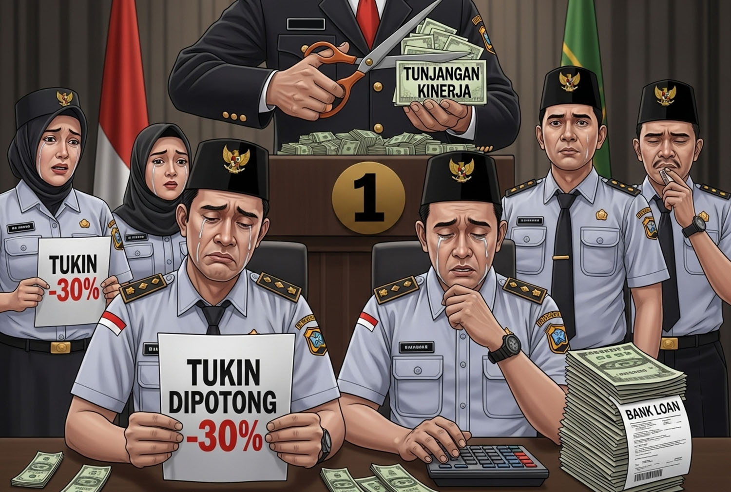 Pemotongan Tukin 30% Bikin ASN Kabupaten Bandung Resah, Korpri Bungkam