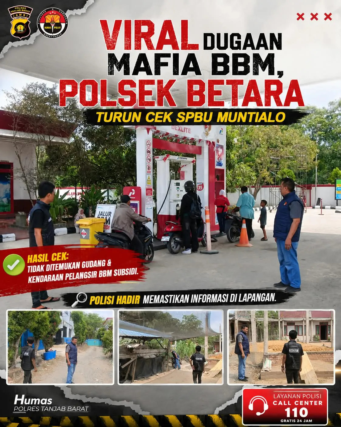 Polsek Betara Cek SPBU Muntialo Terkait Informasi Dugaan Penyalahgunaan BBM Subsidi