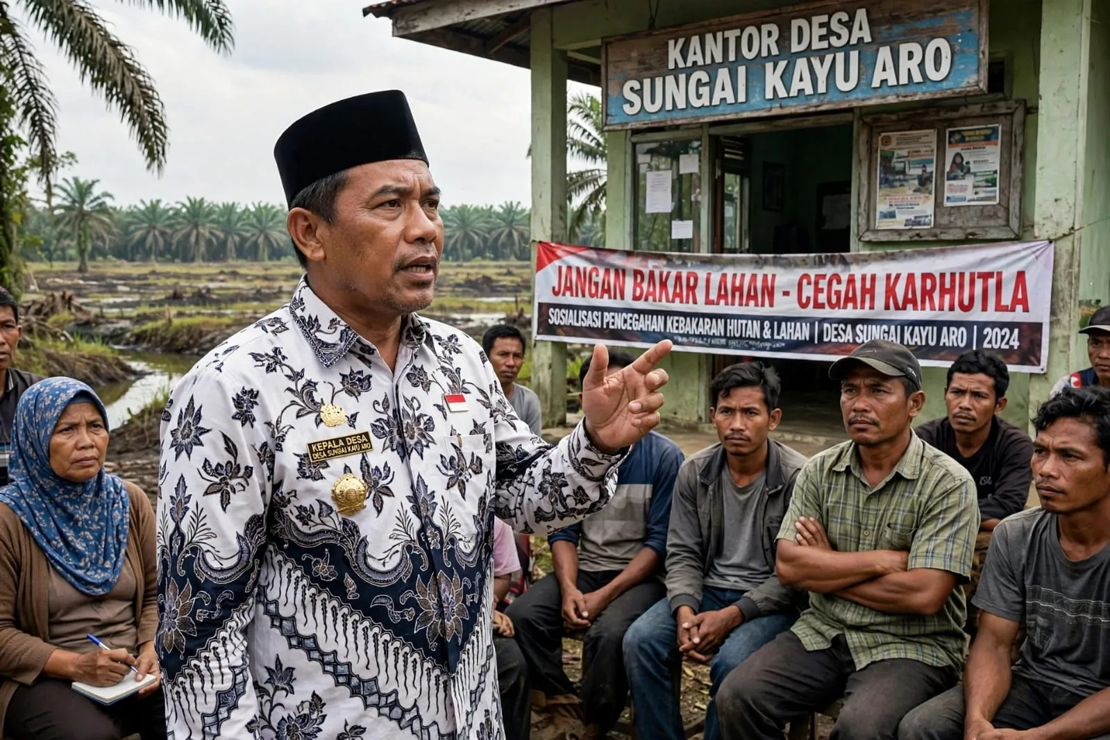 Cegah Karhutla di Lahan Gambut, Kades Sungai Kayu Aro Tegas Larang Warga Bakar Lahan